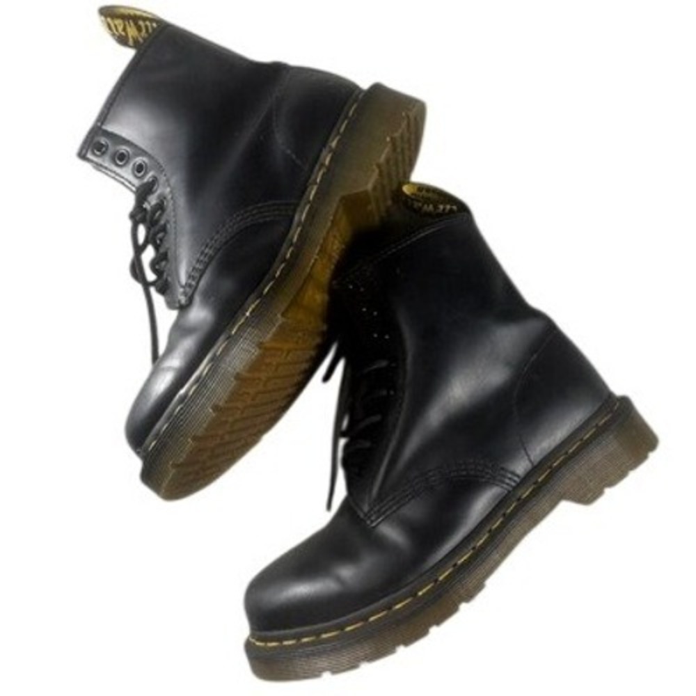 Dr. Martens Boots Womens 8 1460 Smooth Black Leather 8-Eye Lace Up Combat